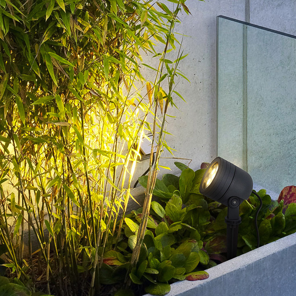 Ray Modern Round Glass/Metal Solar Outdoor Ground Lamp Spotlight | Fioriscas