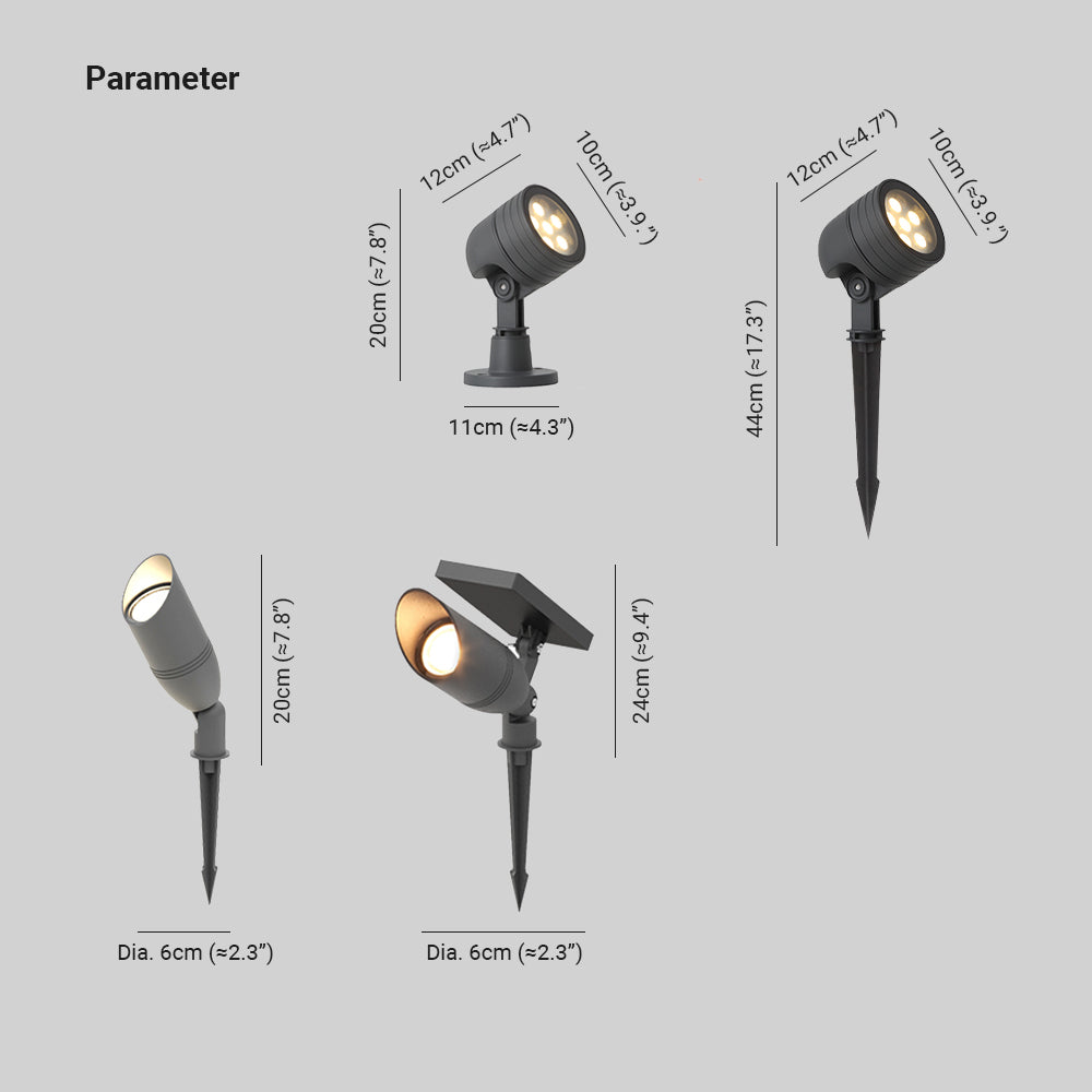 Ray Modern Round Glass/Metal Solar Outdoor Ground Lamp Spotlight | Fioriscas