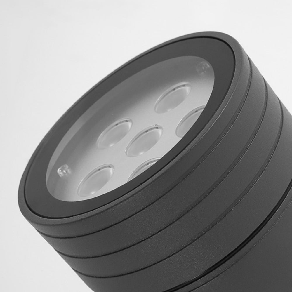 Ray Modern Round Glass/Metal Solar Outdoor Ground Lamp Spotlight | Fioriscas