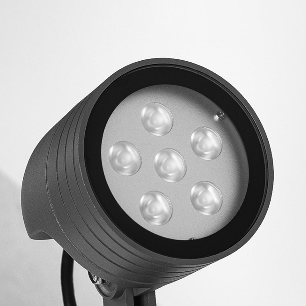 Ray Modern Round Glass/Metal Solar Outdoor Ground Lamp Spotlight | Fioriscas
