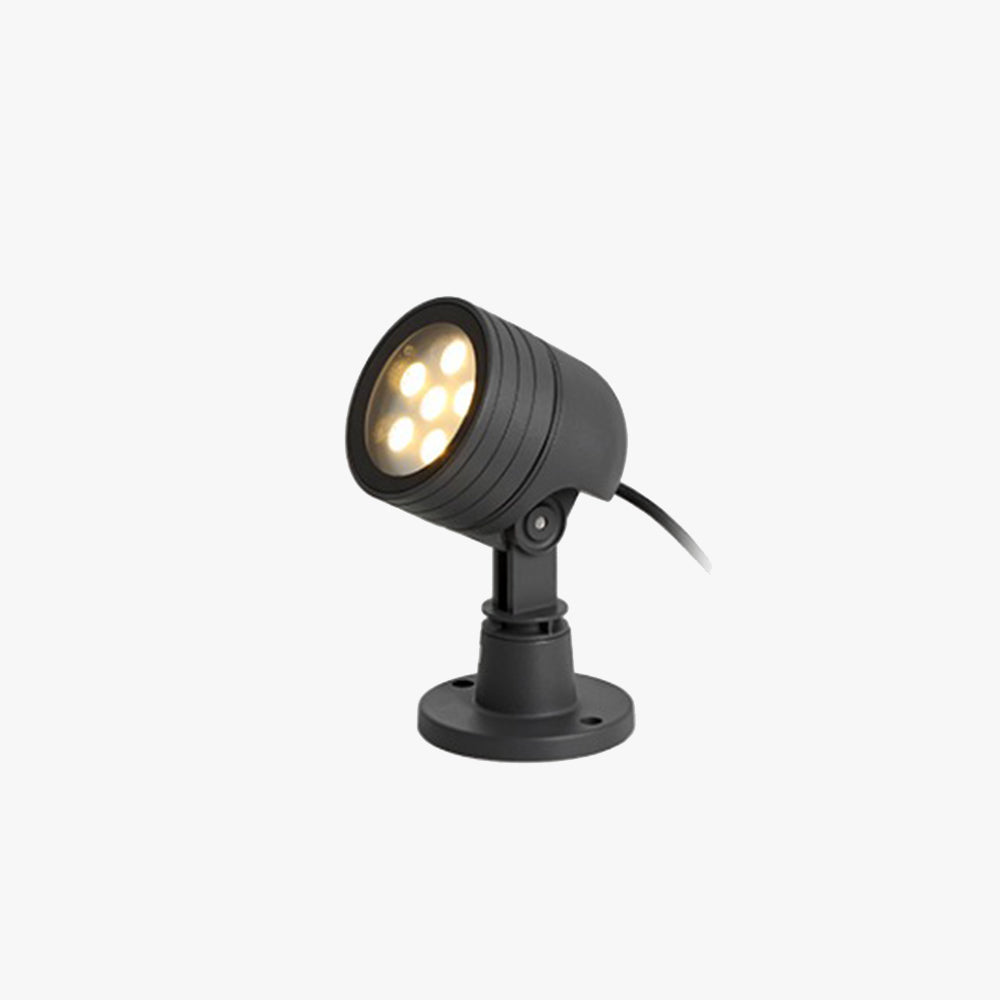 Ray Modern Round Glass/Metal Solar Outdoor Ground Lamp Spotlight | Fioriscas