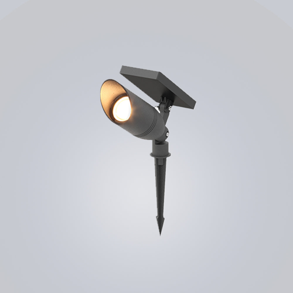 Ray Modern Round Glass/Metal Solar Outdoor Ground Lamp Spotlight | Fioriscas