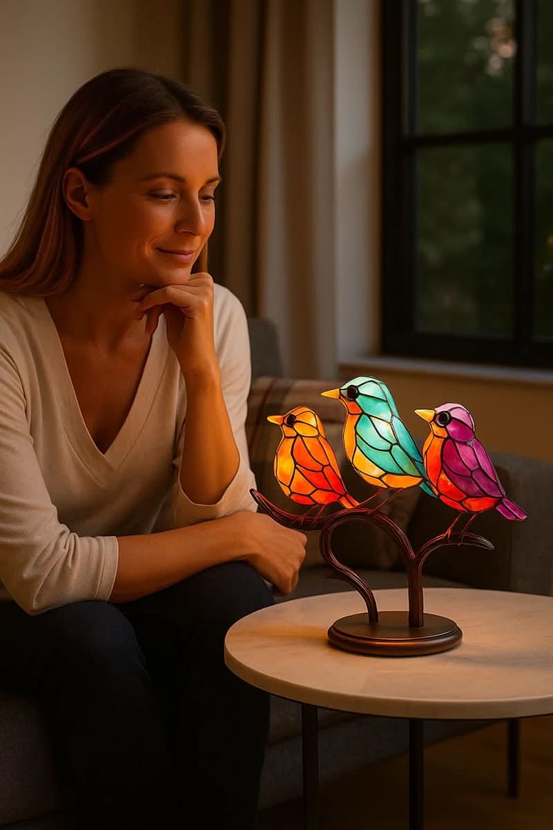 Statua di uccello colorata fatta a mano in acrilico per decorazione casa - Fioriscas