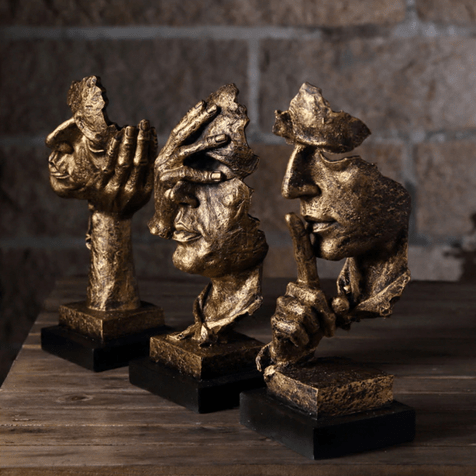 Abstract Golden Sculpture in Scandinavian Design - Fioriscas