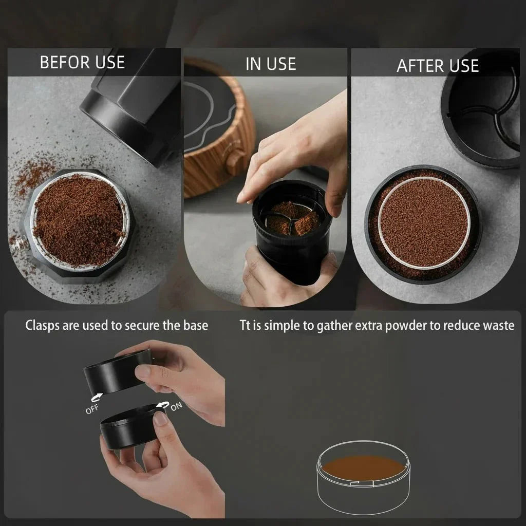 Verktyg för kaffefördelning med justerbar höjd för jämn extraktion - Fioriscas