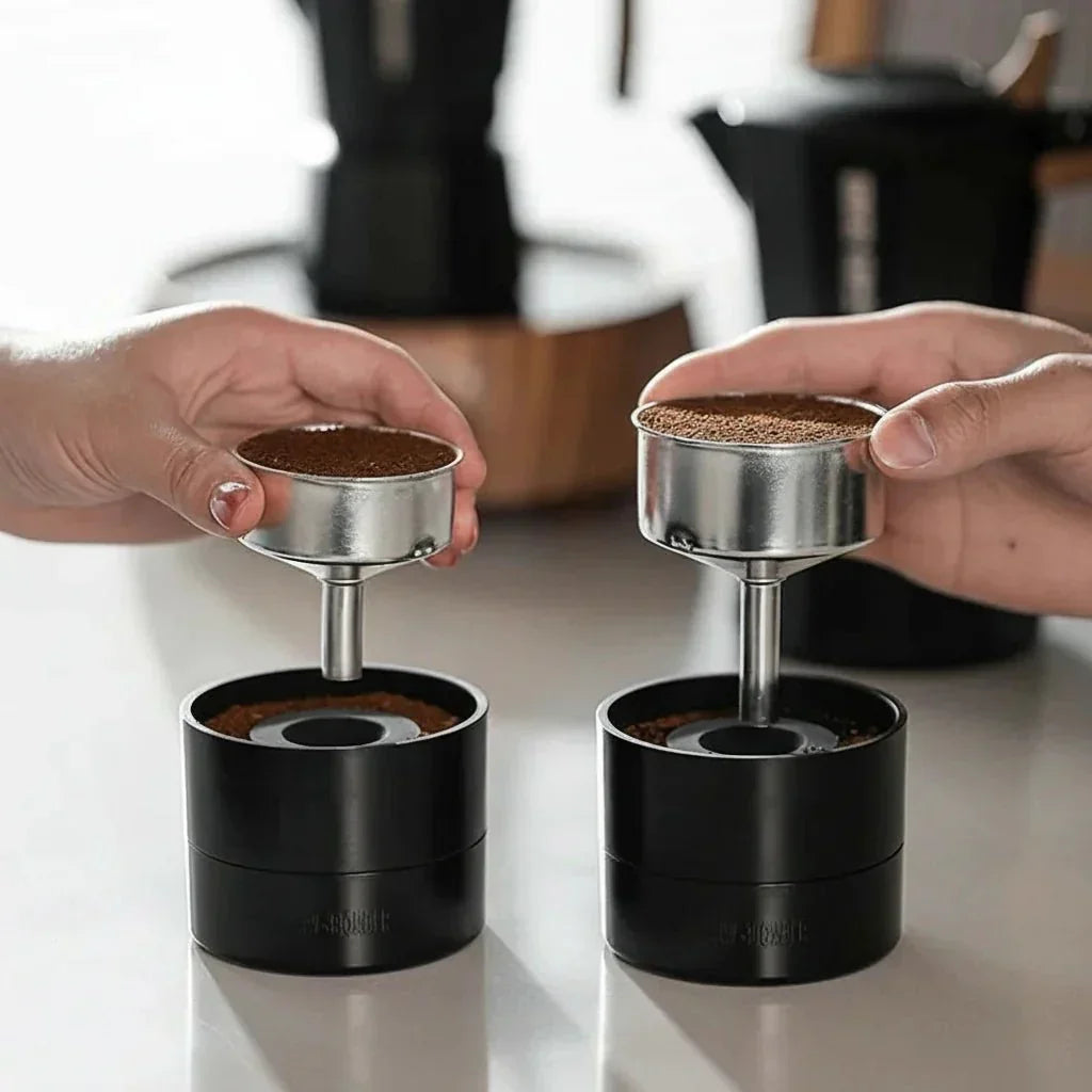 Verktyg för kaffefördelning med justerbar höjd för jämn extraktion - Fioriscas