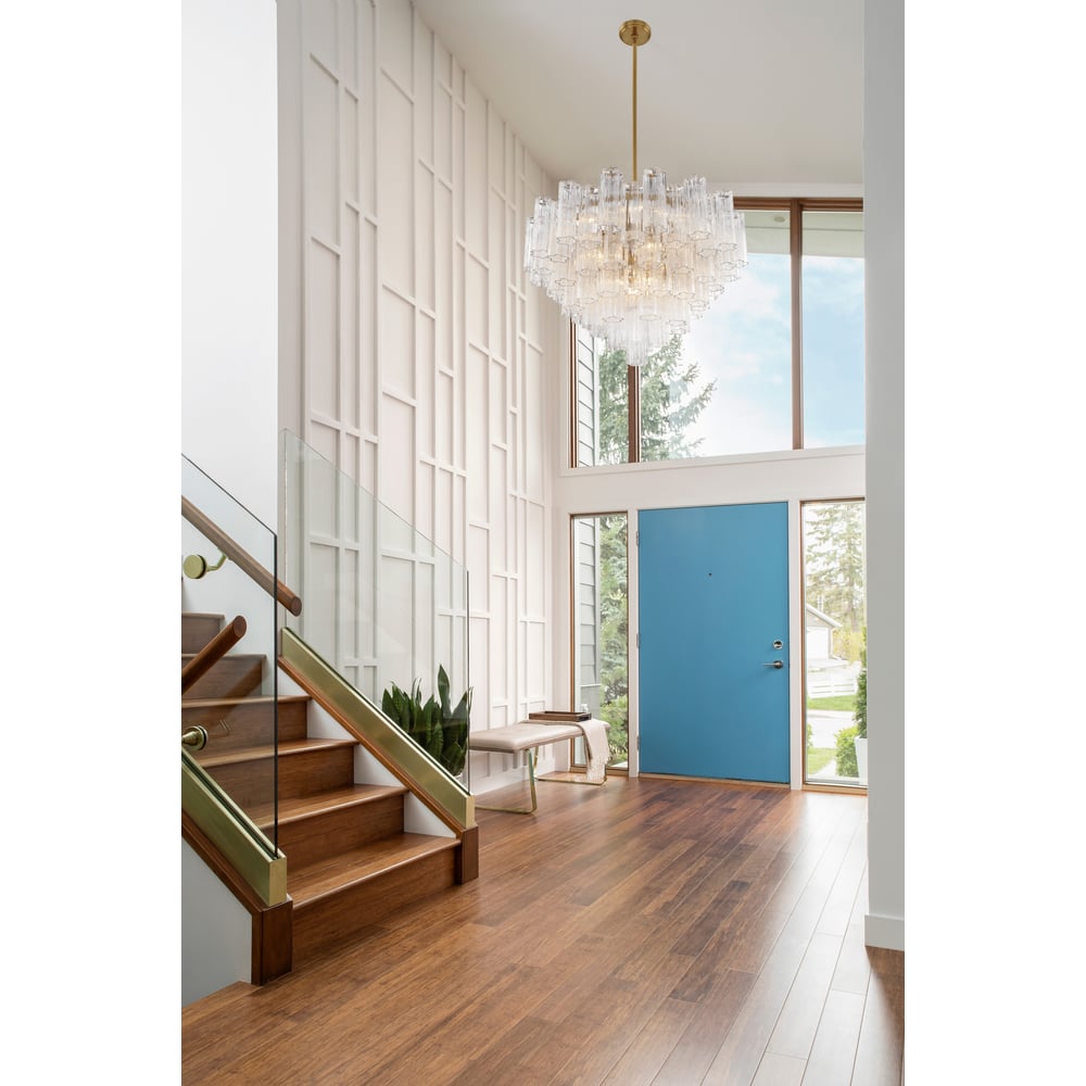 Lustra Murano Chandelier Glass Tube Layered Amber | Fioriscas
