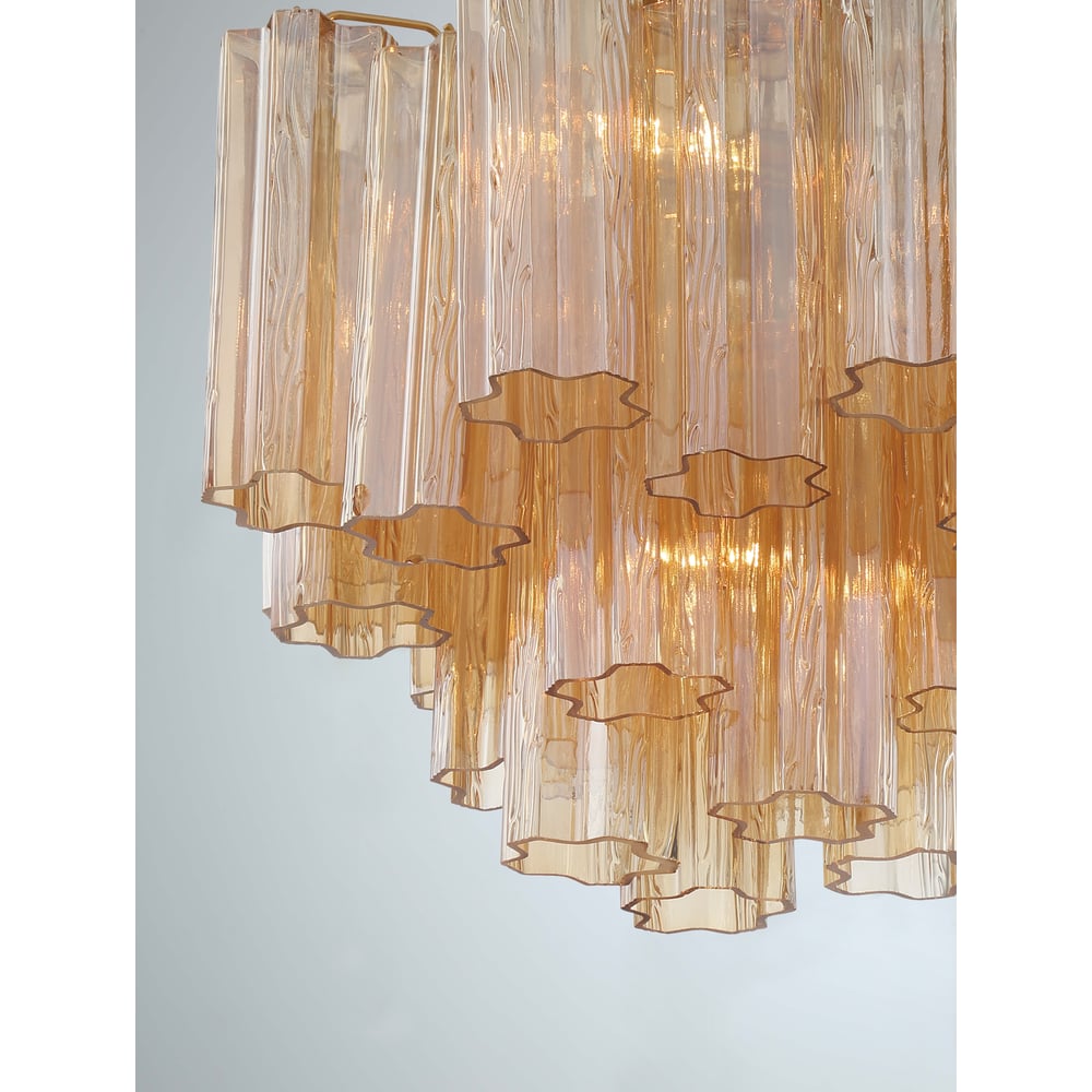 Lustra Murano Chandelier Glass Tube Layered Amber | Fioriscas