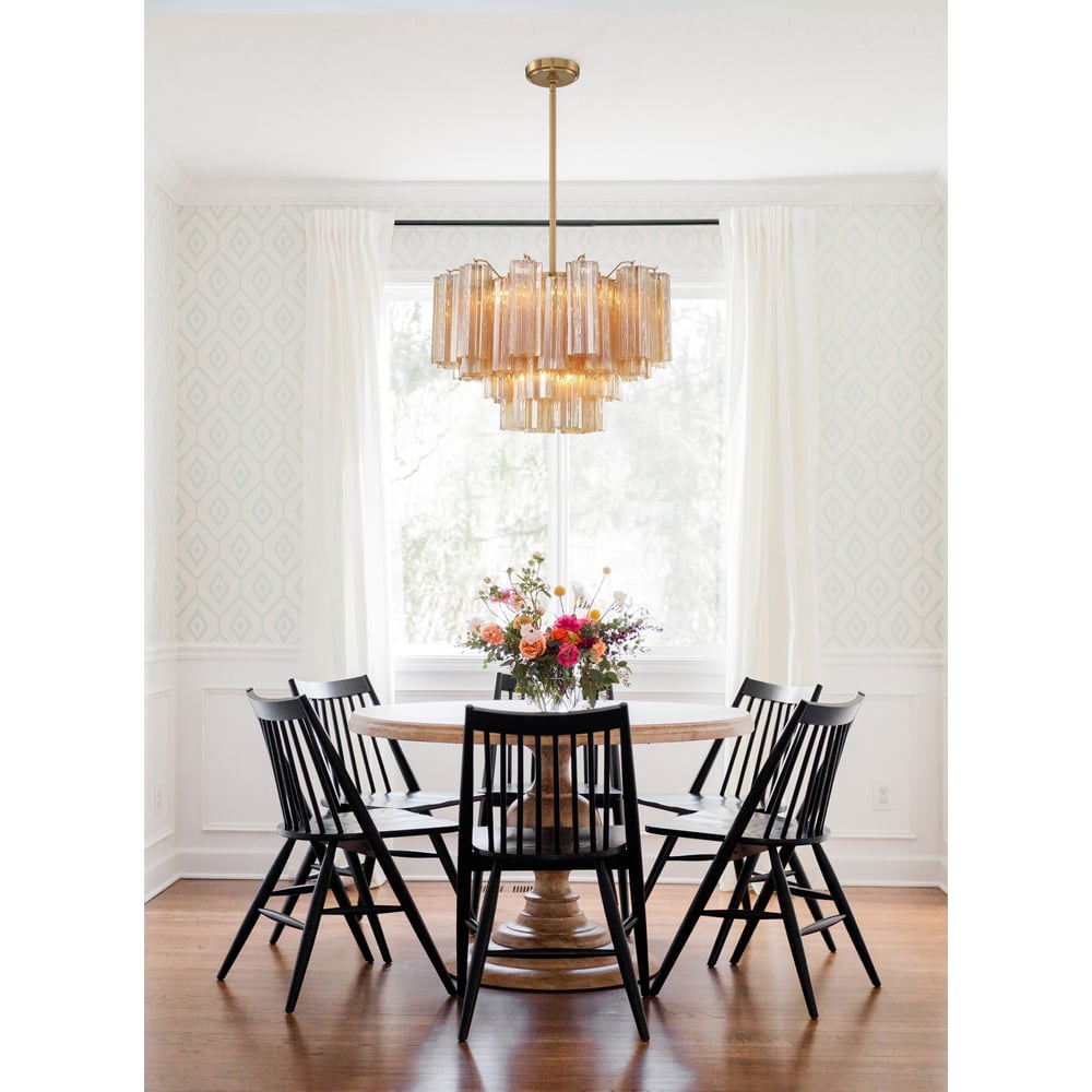Lustra Murano Chandelier Glass Tube Layered Amber | Fioriscas
