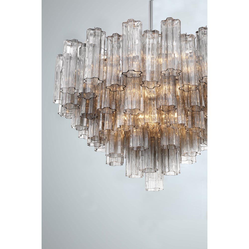 Lustra Murano Chandelier Glass Tube Layered Amber | Fioriscas