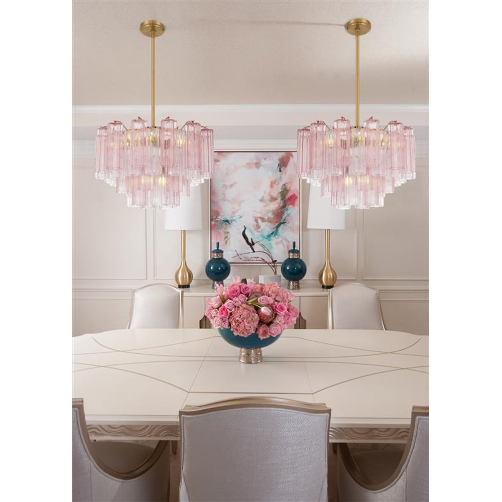 Lustra Murano Chandelier Glass Tube Layered Amber | Fioriscas