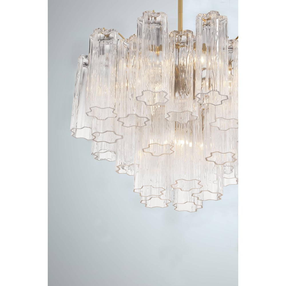 Lustra Murano Chandelier Glass Tube Layered Amber | Fioriscas