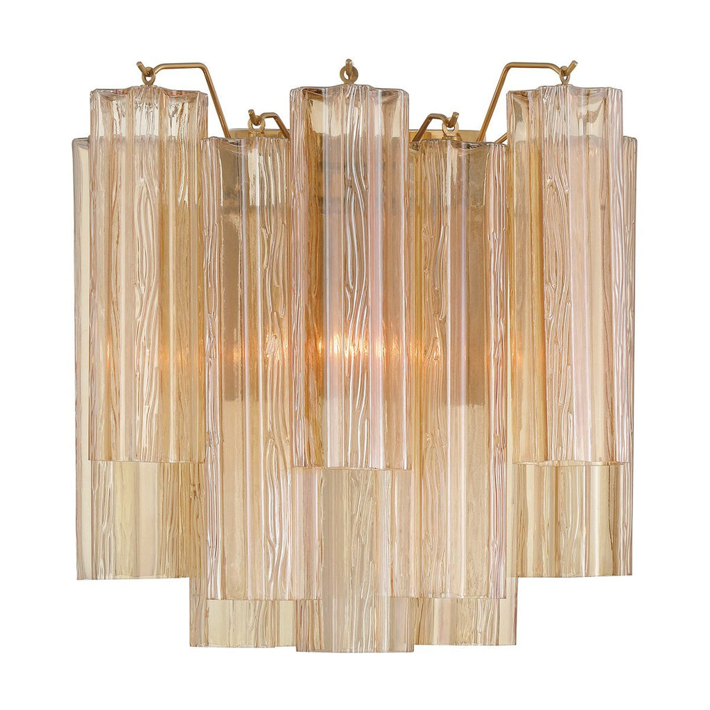 Aurora Wall Light Tronchi Glass Tube Tiered Amber Modern | Fioriscas