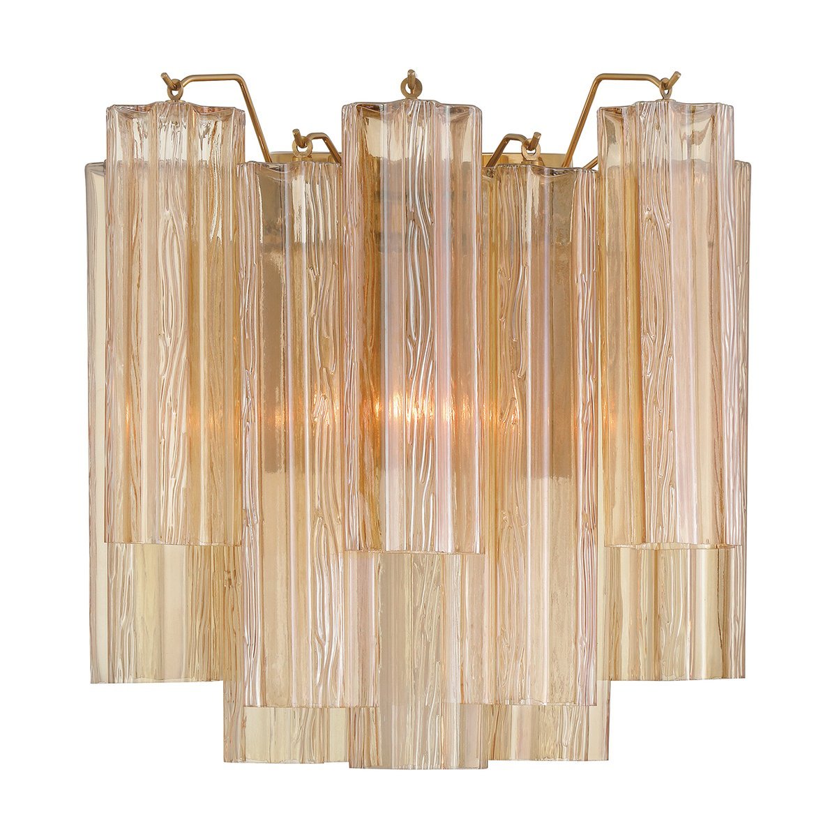 Aurora Wall Light Tronchi Glass Tube Tiered Amber Modern | Fioriscas