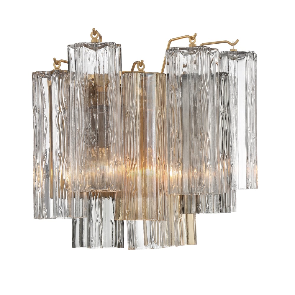 Aurora Wall Light Tronchi Glass Tube Tiered Amber Modern | Fioriscas