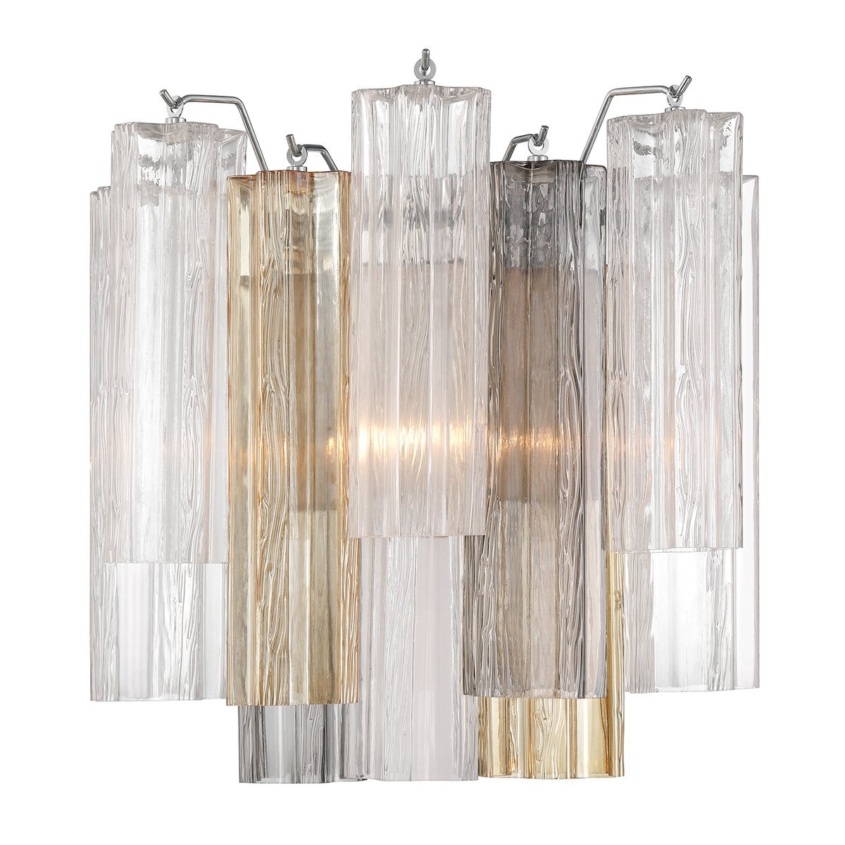 Aurora Wall Light Tronchi Glass Tube Tiered Amber Modern | Fioriscas