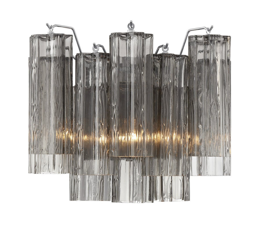 Aurora Wall Light Tronchi Glass Tube Tiered Amber Modern | Fioriscas