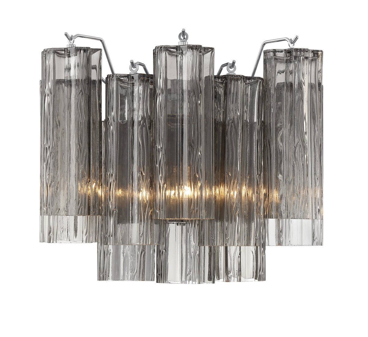 Aurora Wall Light Tronchi Glass Tube Tiered Amber Modern | Fioriscas