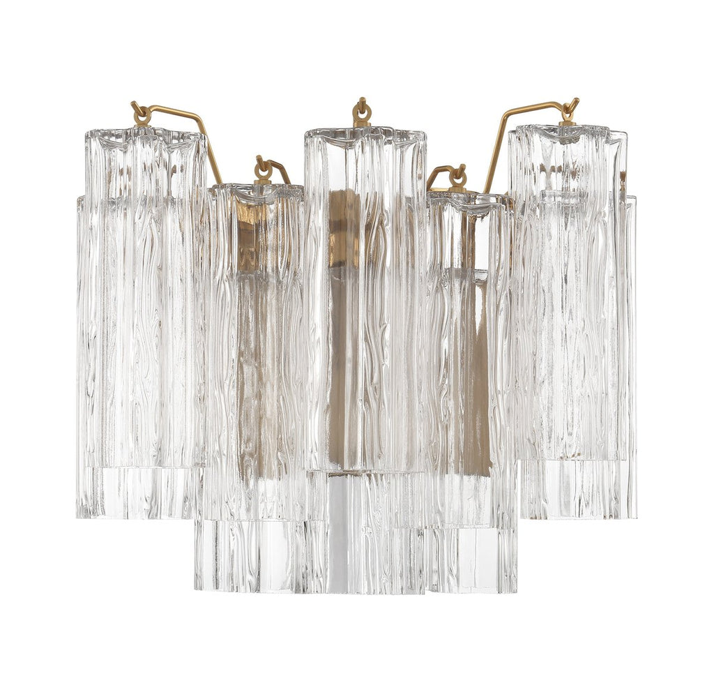Aurora Wall Light Tronchi Glass Tube Tiered Amber Modern | Fioriscas