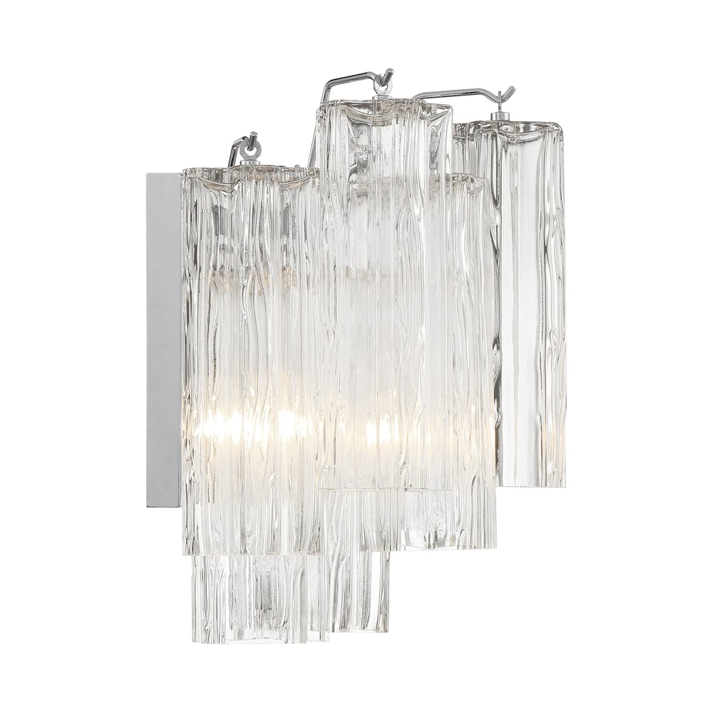 Aurora Wall Light Tronchi Glass Tube Tiered Amber Modern | Fioriscas