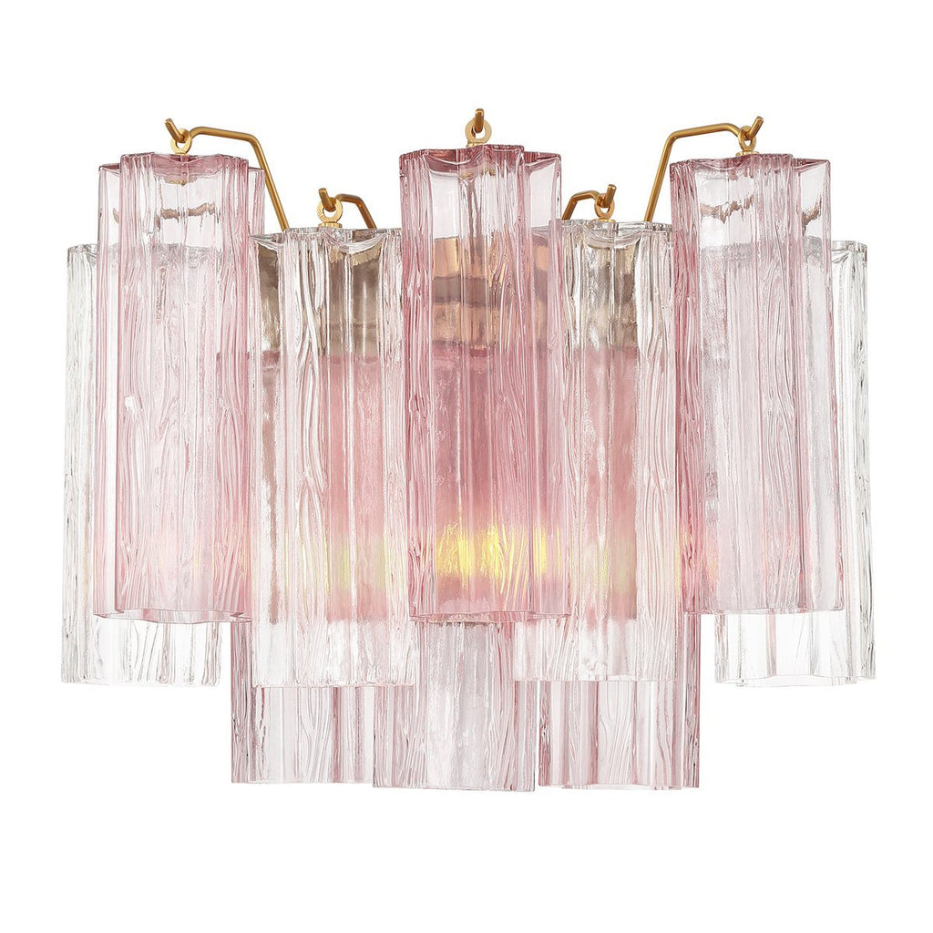 Aurora Wall Light Tronchi Glass Tube Tiered Amber Modern | Fioriscas