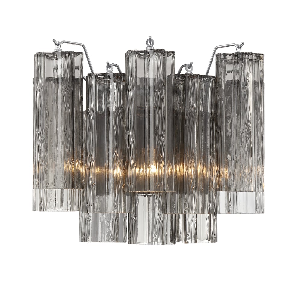 Aurora Wall Light Tronchi Glass Tube Tiered Amber Modern | Fioriscas