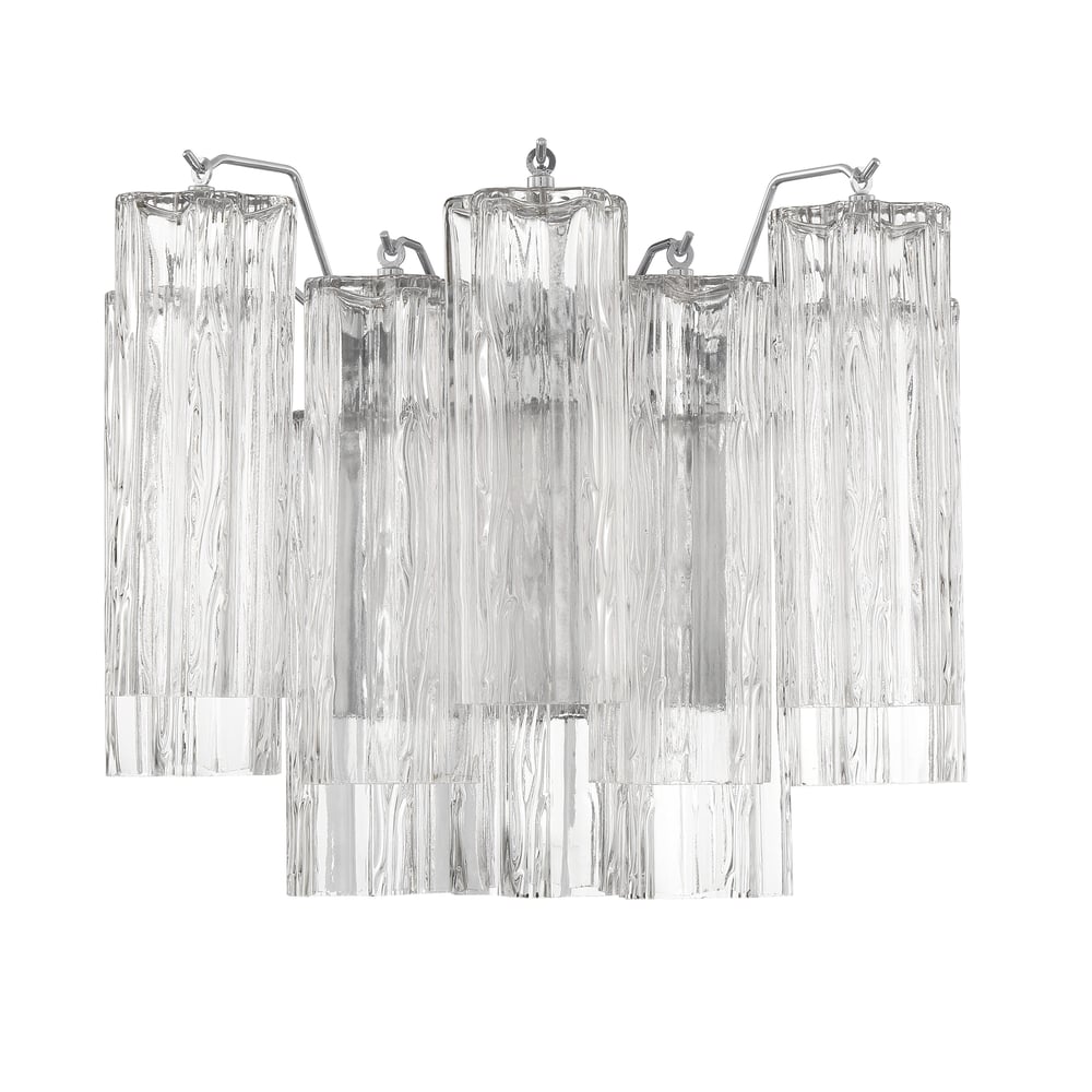 Aurora Wall Light Tronchi Glass Tube Tiered Amber Modern | Fioriscas