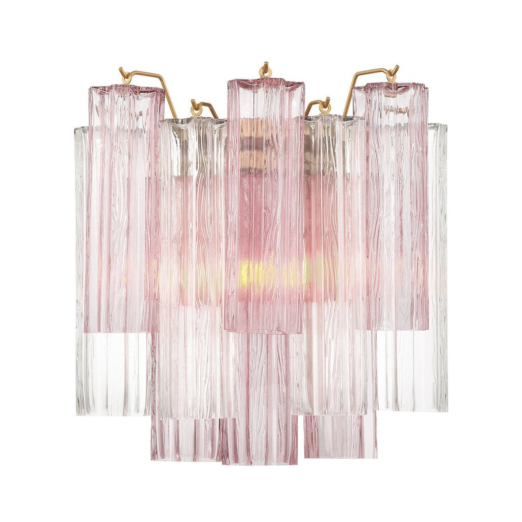 Aurora Wall Light Tronchi Glass Tube Tiered Amber Modern | Fioriscas