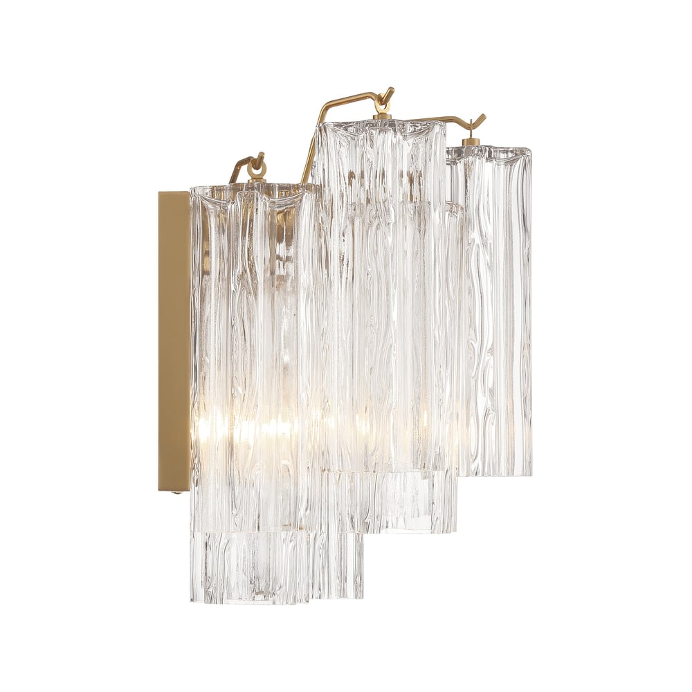 Aurora Wall Light Tronchi Glass Tube Tiered Amber Modern | Fioriscas