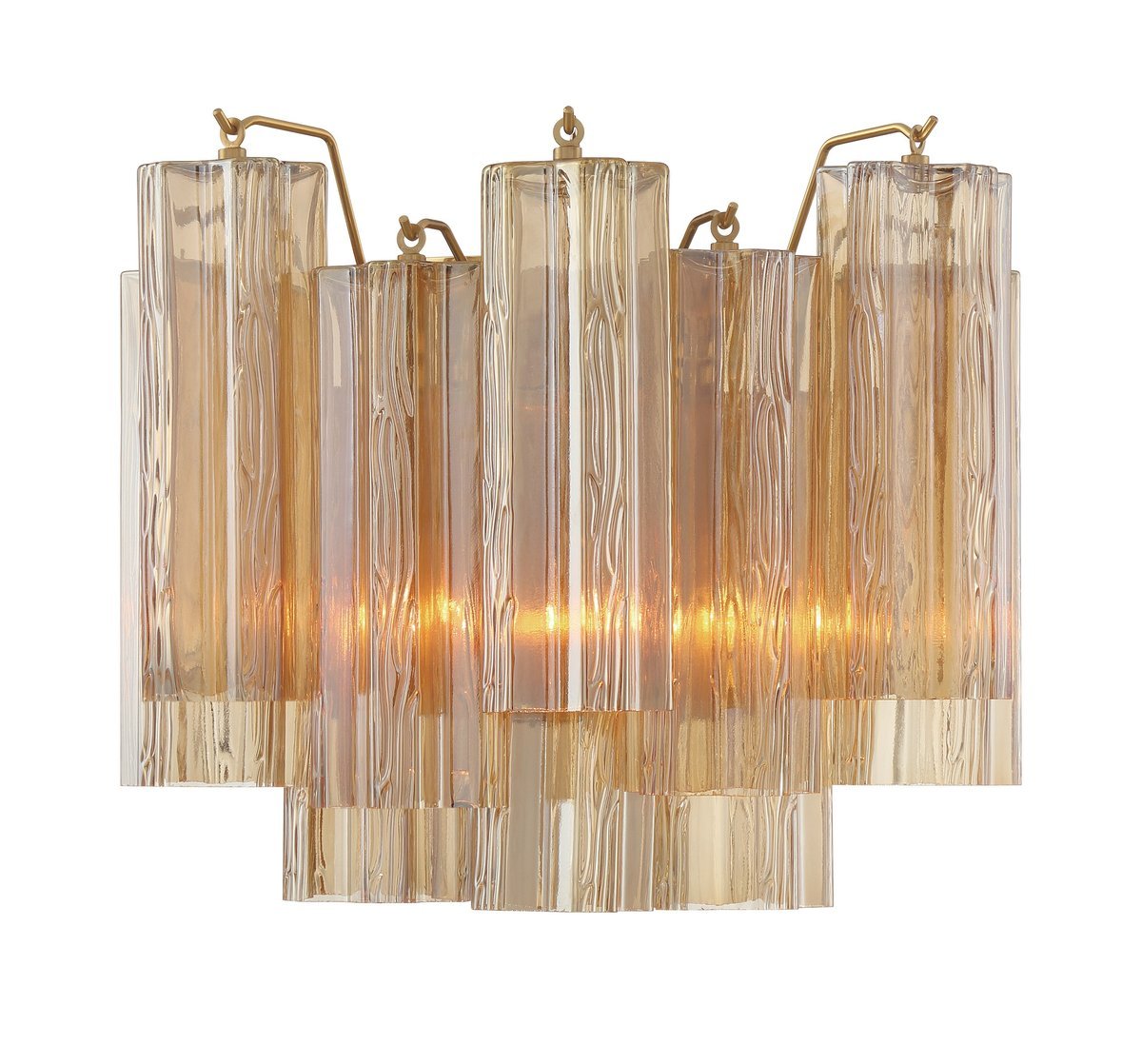 Aurora Wall Light Tronchi Glass Tube Tiered Amber Modern | Fioriscas