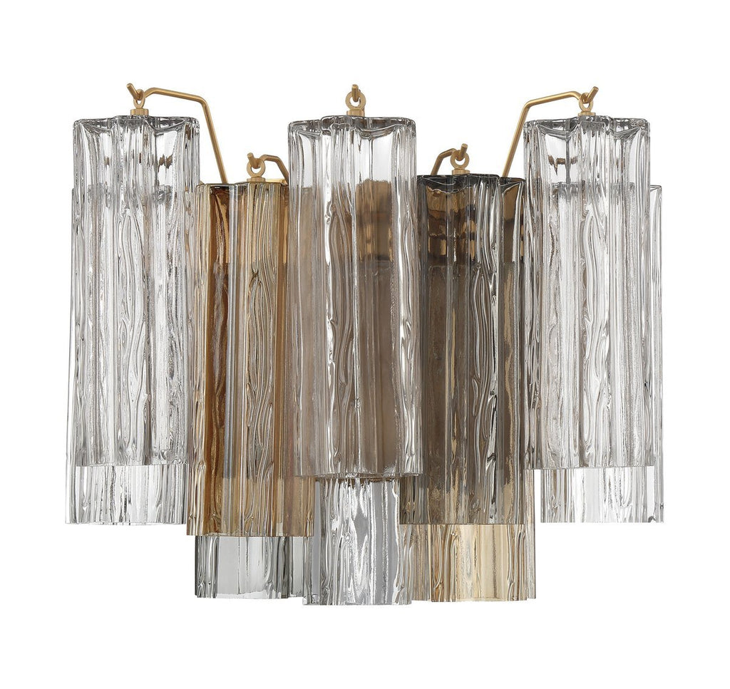 Aurora Wall Light Tronchi Glass Tube Tiered Amber Modern | Fioriscas