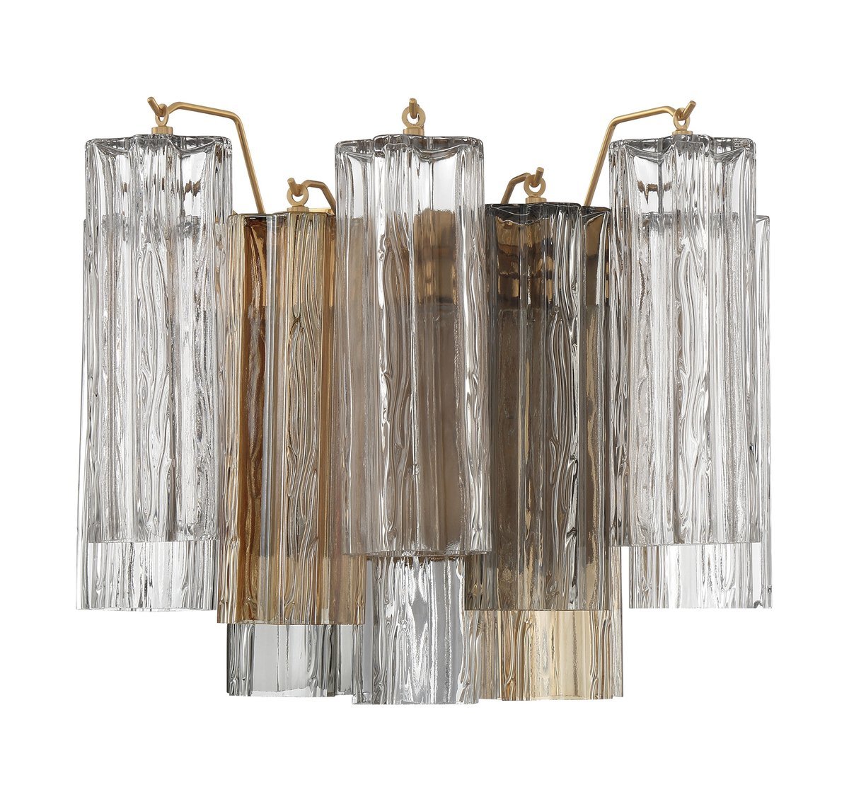 Aurora Wall Light Tronchi Glass Tube Tiered Amber Modern | Fioriscas
