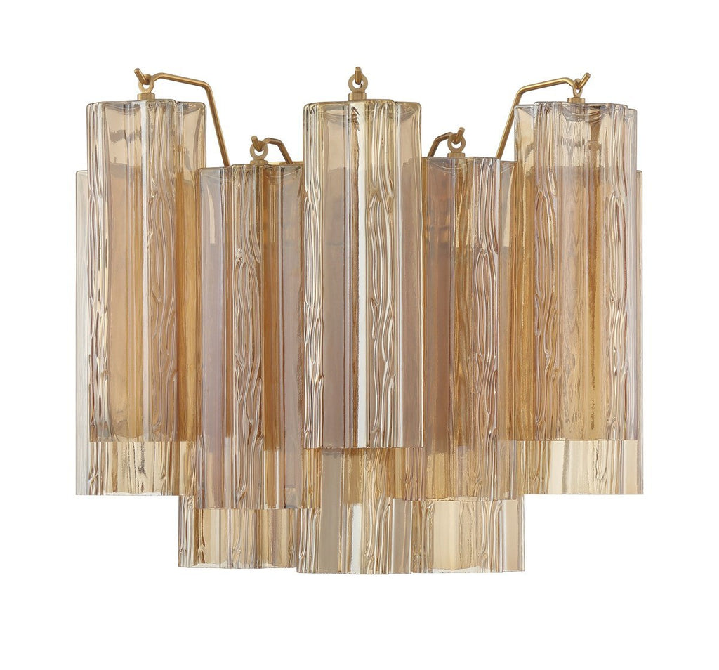 Aurora Wall Light Tronchi Glass Tube Tiered Amber Modern | Fioriscas
