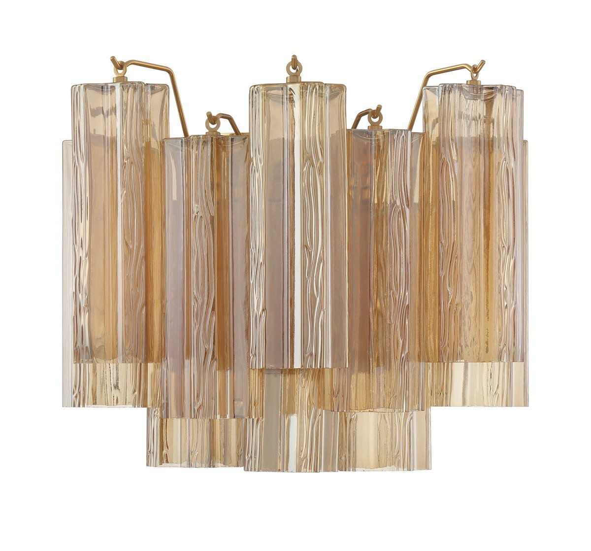 Aurora Wall Light Tronchi Glass Tube Tiered Amber Modern | Fioriscas