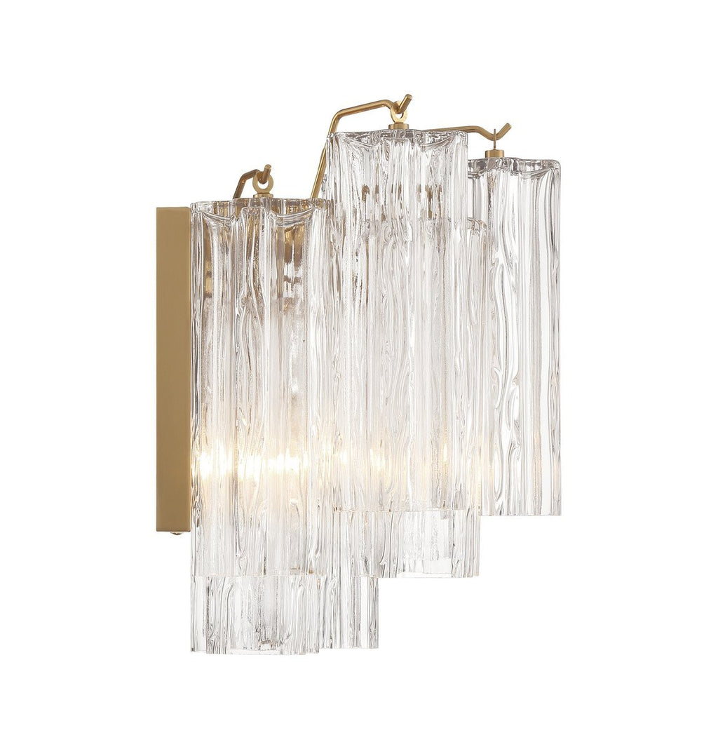 Aurora Wall Light Tronchi Glass Tube Tiered Amber Modern | Fioriscas
