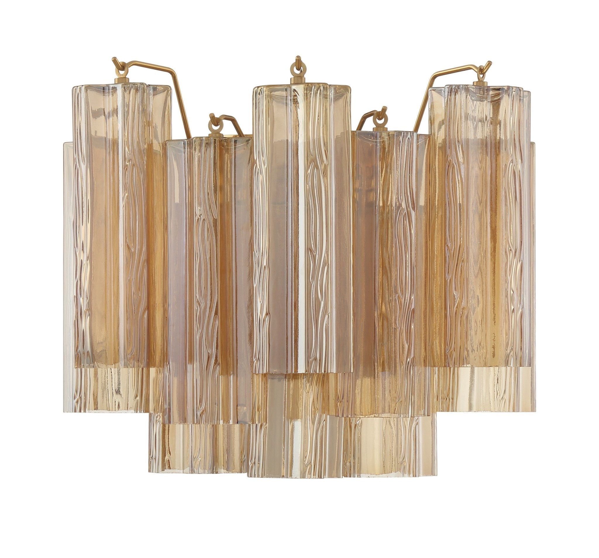 Aurora Wall Light Tronchi Glass Tube Tiered Amber Modern | Fioriscas
