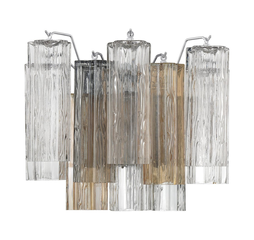 Aurora Wall Light Tronchi Glass Tube Tiered Amber Modern | Fioriscas