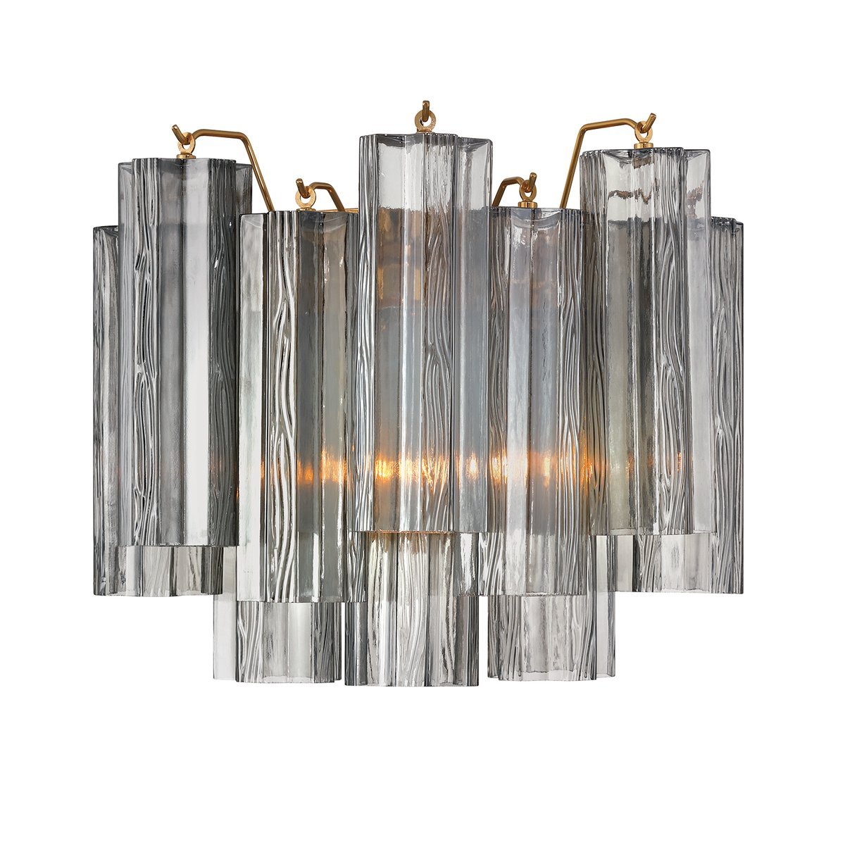 Aurora Wall Light Tronchi Glass Tube Tiered Amber Modern | Fioriscas