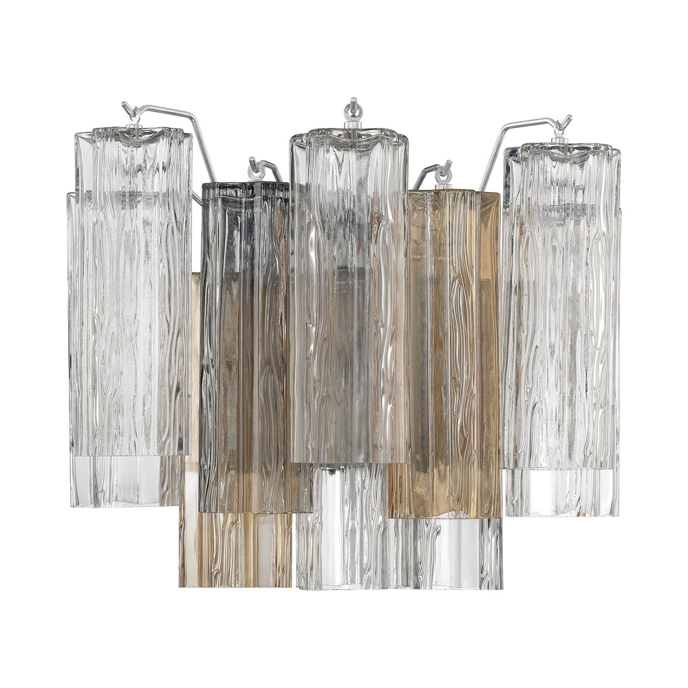 Aurora Wall Light Tronchi Glass Tube Tiered Amber Modern | Fioriscas