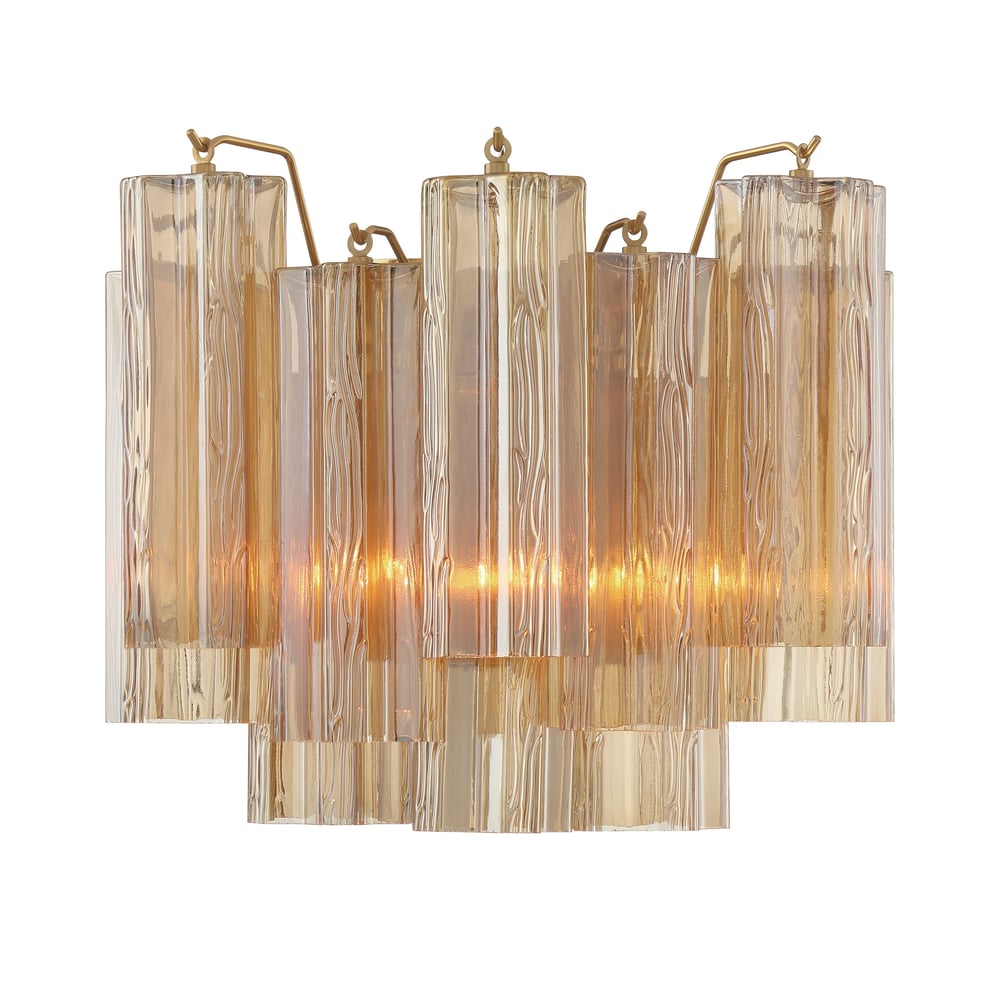Aurora Wall Light Tronchi Glass Tube Tiered Amber Modern | Fioriscas