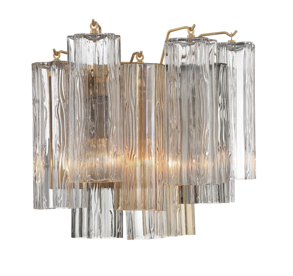 Aurora Wall Light Tronchi Glass Tube Tiered Amber Modern | Fioriscas