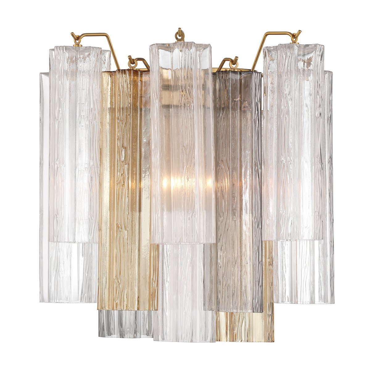 Aurora Wall Light Tronchi Glass Tube Tiered Amber Modern | Fioriscas