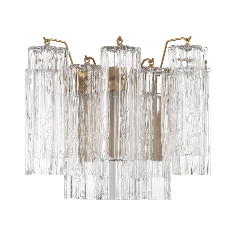Aurora Wall Light Tronchi Glass Tube Tiered Amber Modern | Fioriscas