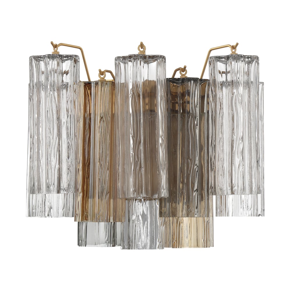 Aurora Wall Light Tronchi Glass Tube Tiered Amber Modern | Fioriscas