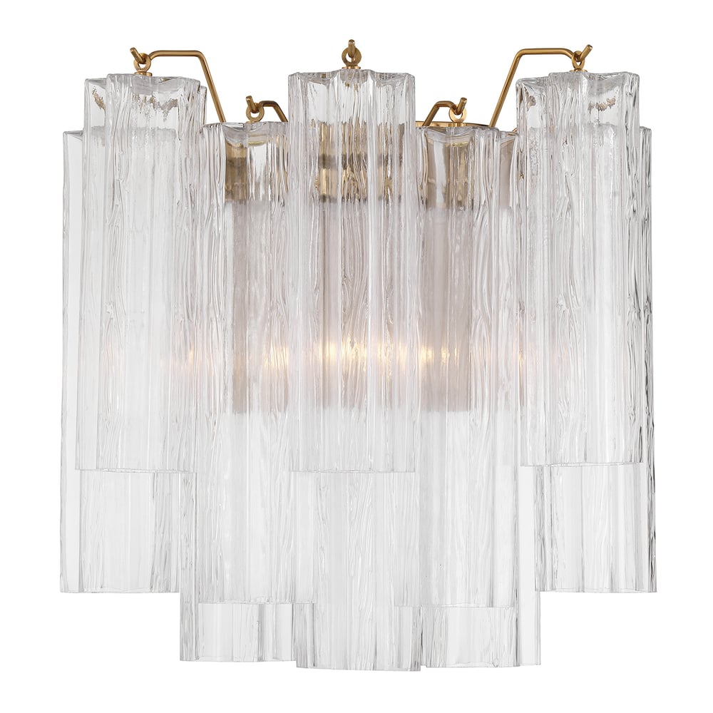 Aurora Wall Light Tronchi Glass Tube Tiered Amber Modern | Fioriscas