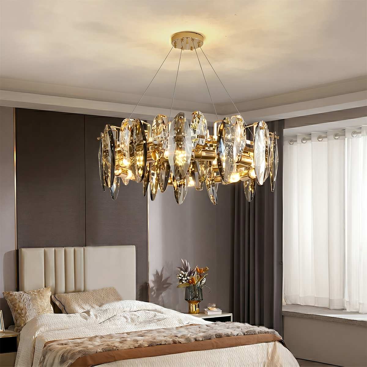 Lumina Crystal Cascade Chandelier for Glamorous Living Spaces