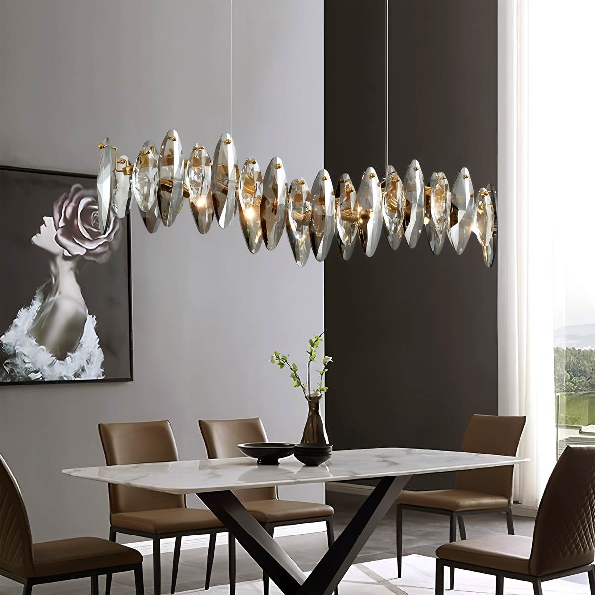 Lumina Crystal Cascade Chandelier for Glamorous Living Spaces