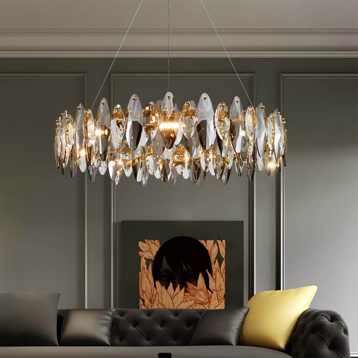Lumina Crystal Cascade Chandelier for Glamorous Living Spaces