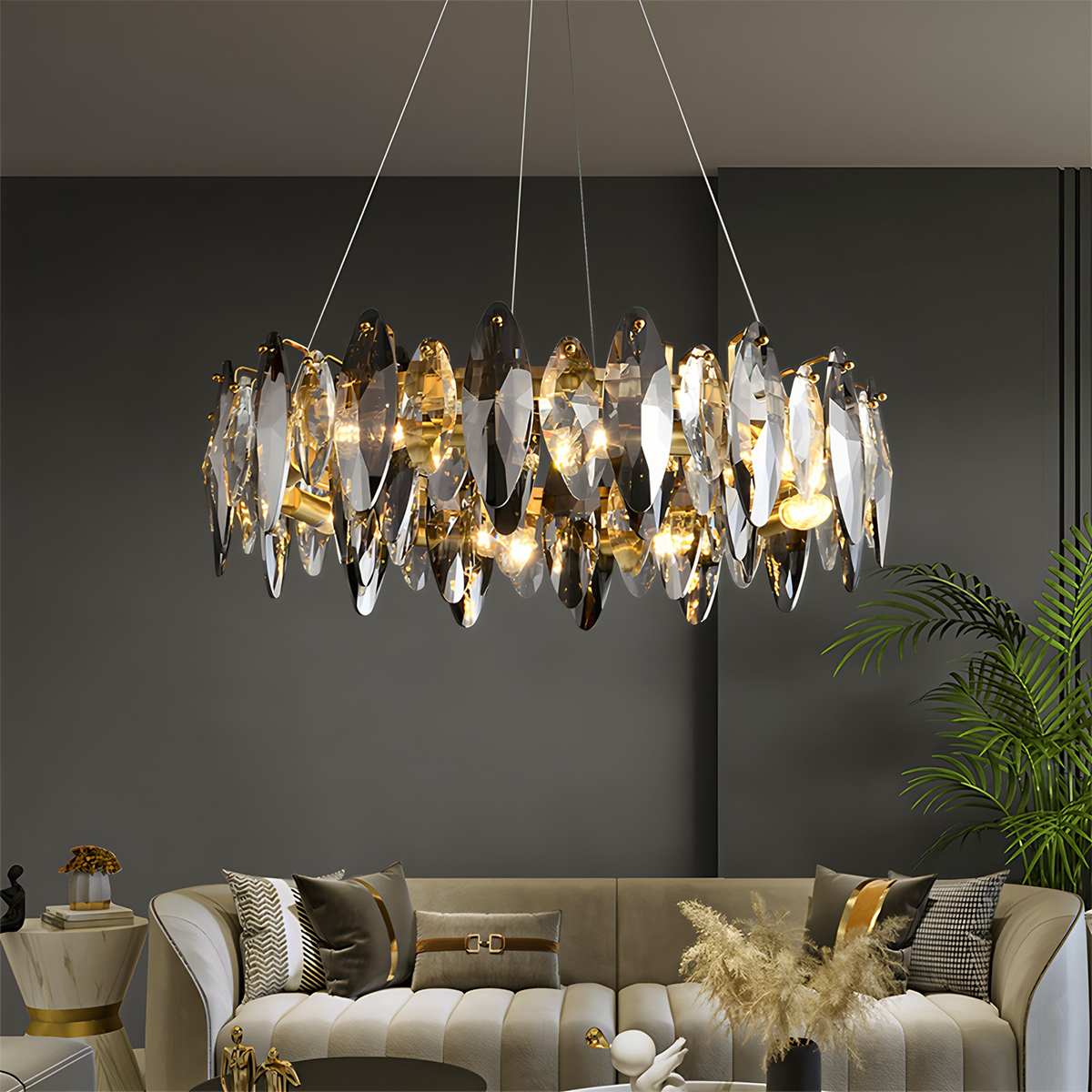 Lumina Crystal Cascade Chandelier for Glamorous Living Spaces
