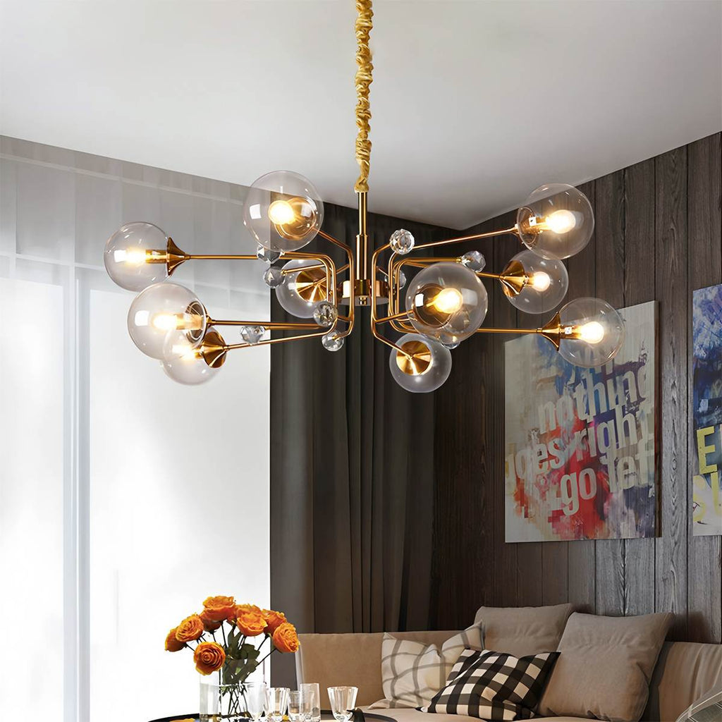 Lumora Opulent Glass Chandelier For Elegant Living Spaces